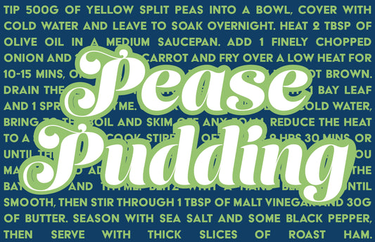 Pease Pudding Recipe Tea Towel