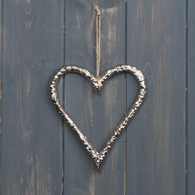 Silver Metal Heart 14cm